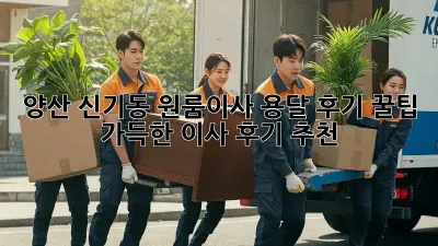 양산 신기동 원룸이사 용달 후기: 꿀팁 가득한 이사 후기 추천!